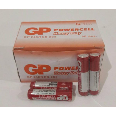 Батарейка GP POWERCELL 1.5V, ЦЕНА ЗА УП. 40ШТ, 24ER-S2 солевая, R03, AAA, в кор. 8*5*4см