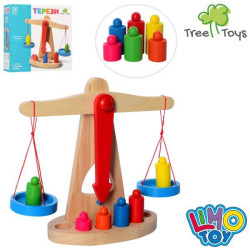 Деревянная игрушка "Весы", гири 6шт, в кор. 24*23*10см , арт: MD0920
