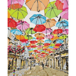 Картина по номерам Городской пейзаж "Яркая улочка 2", в термопакете 40*50см, ТМ Идейка, Украина