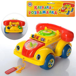 Каталк машина-телефон, на веревке, в пак. 24*20см 