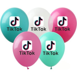 Шарики 12" "Tik-Tok", 1ст, 4 цв., ЦЕНА ЗА УП. 50ШТ, пак.20*15см
