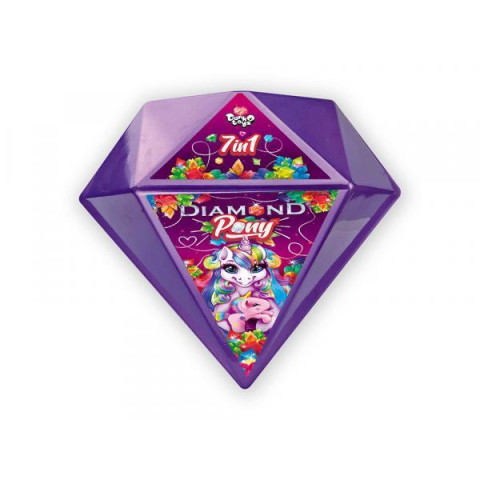 Набор для творчества Сюрприз Diamond Pony, укр., в пластиковом кристале 19х22х14см, Danko Toys (BPS-01-03U)