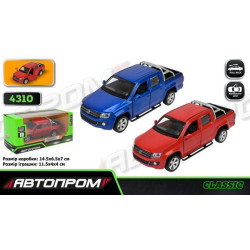 Машина метал. "АВТОПРОМ", 1:46 Volkswagen Amarok, 3 цвета, откр.двери, в кор. 14,5*6,5*7см 