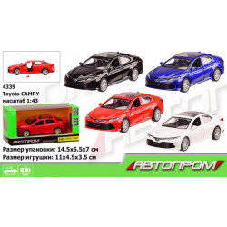 Машина металлическая "АВТОПРОМ", 1:43 Toyota CAMRY, 4 цвета, откр.двери, в кор. 14,5*6,5*7см