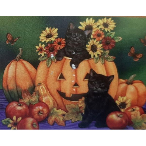 Алмазна мозаїка  Тварини. Хелловін, 30х40см, флуоресцентна, полотно без підрамника, Dreamtoys (AG0020)