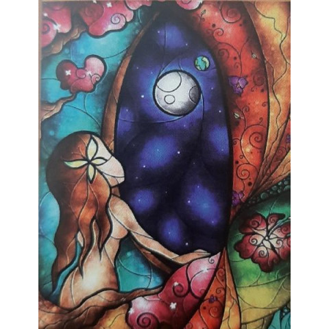 Алмазна мозаїка  Абстракція. Первісна природа, 30х40см, флуоресцентна, полотно без підрамника, Dreamtoys (AG0024)
