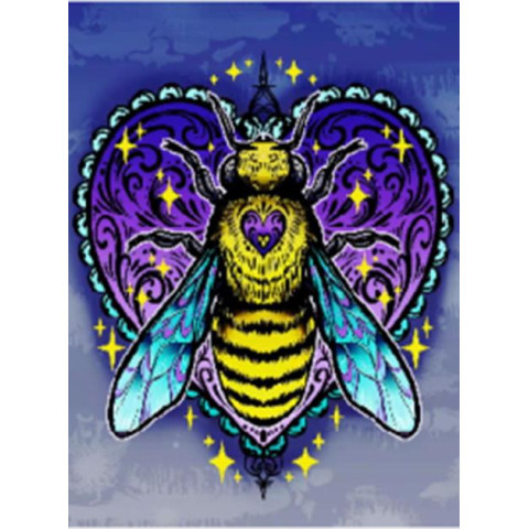 Алмазна мозаїка  Метелики. Золота бджола, 30х40см, флуоресцентна, полотно без підрамника, Dreamtoys (AG0001)