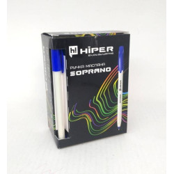 Ручка маслянная Hiper Soprano, 0.7мм, синяя,  ЦЕНА ЗА УП.50ШТ, в кор. 15*10*7см, ТМ Hiper