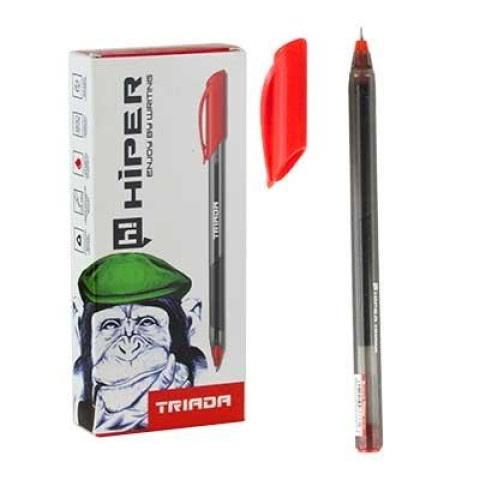 Ручка гелева Hiper Triada, 0,6 мм, червона, ЦІНА ЗА УП. 10ШТ, у кор. 15*5*2см арт: HG-205красн