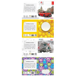 Зошит 12 нояб. косая линия, с УФ-лак. покрытием, серия МИКС-1,2, ЦЕНА ЗА УП. 25ШТ, ТМ Фемили Лайн (25/600)