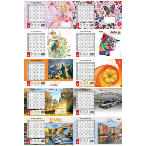 Зошит 18 нояб. клетка с ГЛИТЕРОМ (МИКС №1, №2), ТМ Фемили Лайн, ЦЕНА ЗА УП. 20ШТ (20/400 )