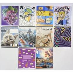 Зошит 36л, клітинка, HOLOGRAPHIK SILVER, ЦІНА ЗА УП. 20ШТ, зі срібним гліттером, ТМ Тетрада, Україна