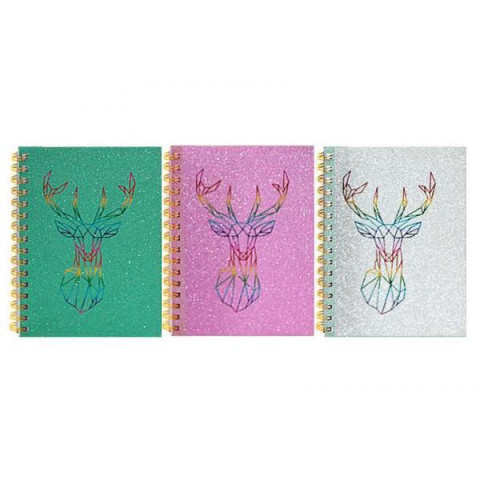 Зошит на спіралі з тісненням фольгою по неоновому паперу А5, 100 аркушів, 70 грам