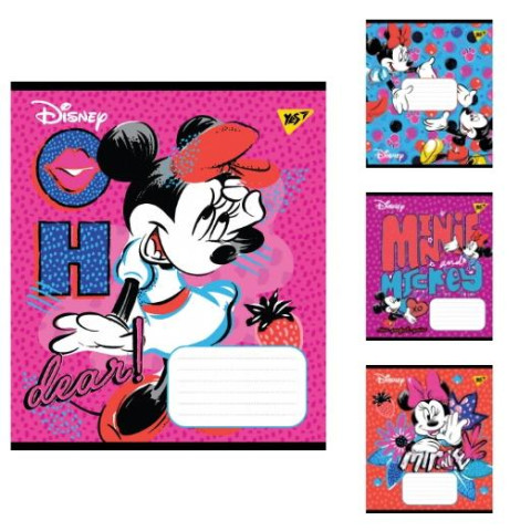 Зошит 12 лінія YES Minnie. Party mouse, ціна за уп. 25шт, Україна, ТМ YES
