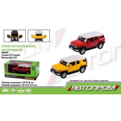 Машина металлическая  "АВТОПРОМ", 2 цвета, 1:32 Toyota FJ Cruiser, бат., свет, звук, откр.двери (68304)