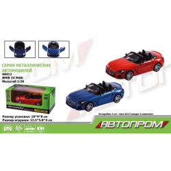 Машина металлическая  "АВТОПРОМ", 2 цвета, 1:30 BMW Z4 M40i, бат., свет, звук, откр.двери (68412)