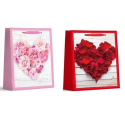 Пакет подарунковий паперовий XL "Heart roses", ЦІНА ЗА УП. 12ШТ, 40*55*15см