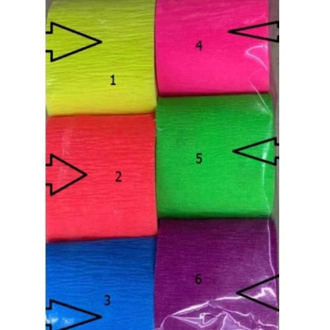 Креп-бумага неон желтый 50*200см 25г/м2, ЦЕНА ЗА 1ШТ, пак. 55*13см 