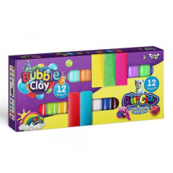 Набір повітряний та кульковий пластилін AIR CLAY+BUBBLE CLAY 12 + 12, укр., застигаючий, , Danko Toys (ARBB-02-01U) 