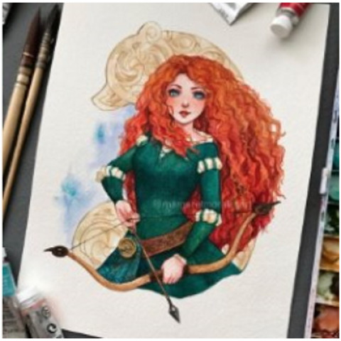 Алмазна мозаїка  Супергерої. Вогняна лучниця, 30х40см, полотно на підрамнику, Dreamtoys (H8740)