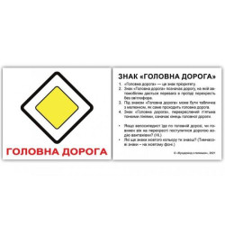 Карточки мины украинские с фактами «Дорожные знаки» 60шт
