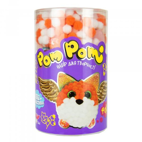 Игрушка из помпонов Pom pom Фоксі, укр., 16х10см, Strateg (32017S) 