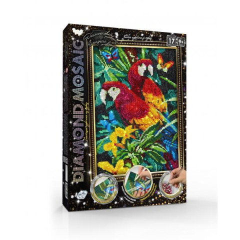 Алмазна мозаїка Diamond mosaic Птахи. Папуги, 20х30см,  Danko Toys (DM-03-09)
