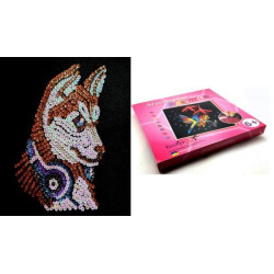 Мозаика из пайеток "Стильний хаскі, в коробке 29х29х4см, Колібрі АРТ (APT03-08) 