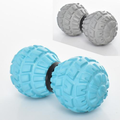 Спортивний інвентар мас. м'яч, 14*5,8*5,8см, 75г, duoball-арахіс, для йоги/фітн, 2 кольори, пак.