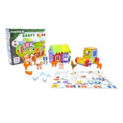 Конструктор Craft Blok 77 ел. з наклейками, в кор. 30*25*9см ТМ 