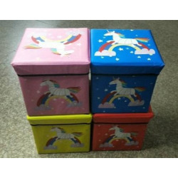 Корзина-сундук для игрушек, 4 вида, с крышкой, в пакете 31*31*31см