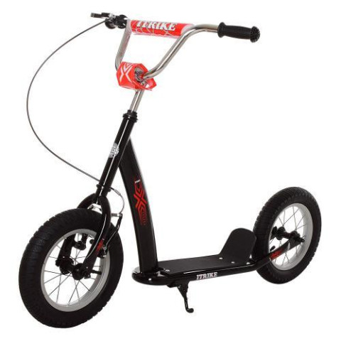 Самокат подростк, 2кол-резина 12д, руль77/97см, ручн.тормоз, подн.30-11см, черный