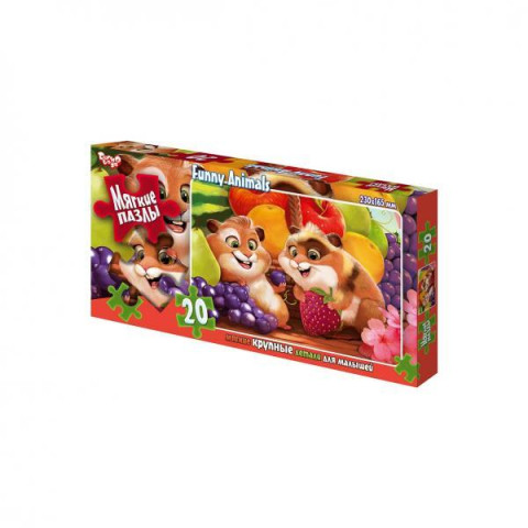 Пазлы 20элементов, мягкие с9, в кор.