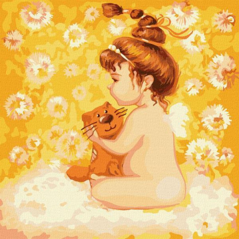 Картина по номерам Ангелы. Малыш, 30х30см, в термопакете, Идейка (KHO2385)