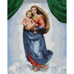 Картина по номерам Люди. Сикстинська мадонна, 40х50см, в термопакете, Идейка (KHO4868)