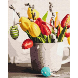 Картина за номерами Квіти. Пасхальний букет, 40х50см, в термопакеті, Brushme (BS53106)