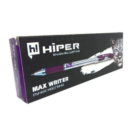 Ручка олій. Hiper Max Writer 2500м 0,7мм фіолетова, ЦІНА ЗА УП. 10ШТ, в кор. 15*5*3см