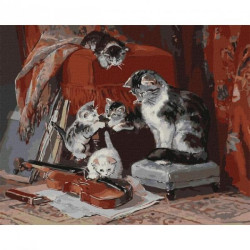 Картина за номерами Тварини. Маленькі музиканти, 40х50см, в термопакеті, Идейка (KHO4331)