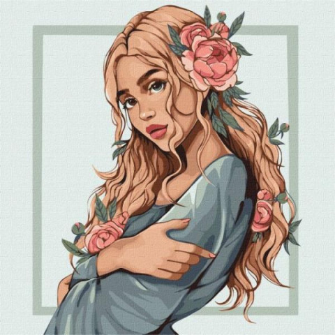 Картина за номерами Люди. Квітка весни, 40х40см, в термопакеті, Идейка (KHO4895)