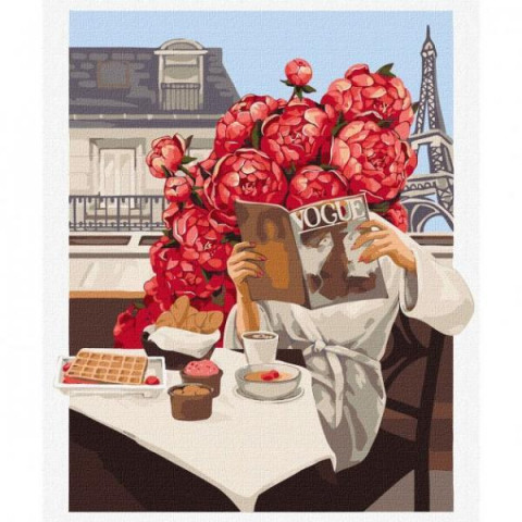 Картина за номерами Квіти. Квітучий Париж, 40х50см, в термопакеті, Идейка (KHO4898)