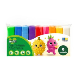 Набор тесто для лепки Lovin с воздушным пластилином, 9 цветов, в пакете 14х8х3см, OKTO (70136) 