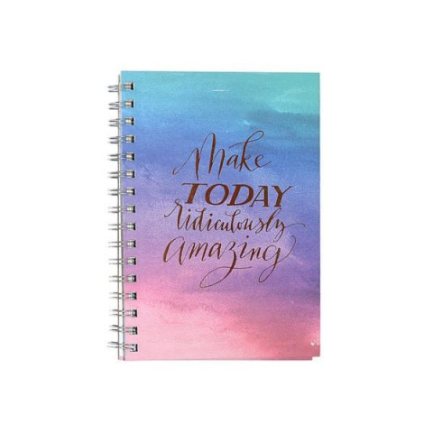 Зошит на спіралі з тисненням фольгою А5, 100 аркушів, 70 грам, матова ламінація