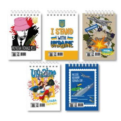 Блокнот А7, 72 листа, лак, пружина 