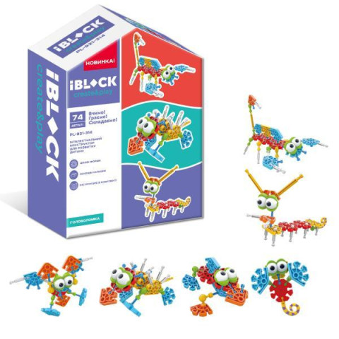 Конструктор IBLOCK 74 детали, в кор. 18,5*8*24,5см