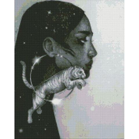 Алмазна мозаїка  Люди, Тварини. Сузір'я тигра, 40х50см, полотно на підрамнику, Идейка (AMO7270)