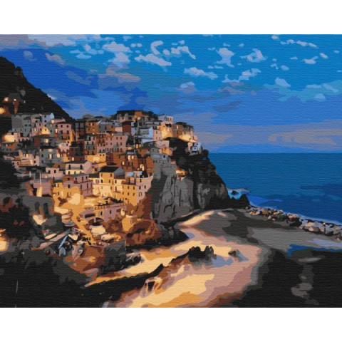 Картина за номерами Міста. Нічний острів, 40х50см, в термопакеті, Brushme (BS52182)