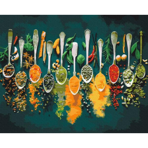 Картина за номерами Натюрморти. Пряні спеції, 40х50см, в термопакеті, Brushme (BS52897)