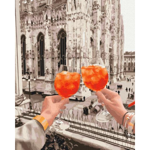 Картина за номерами Міста, Люди. Келихи Дуомо © Оксана Воробей, 40х50см, в термопакеті, Brushme (BS53065)