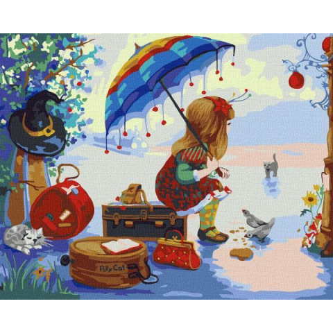 Картина за номерами Люди. Полікет відправляється у подорож, 40х50см, в термопакеті, Идейка (KHO2384)