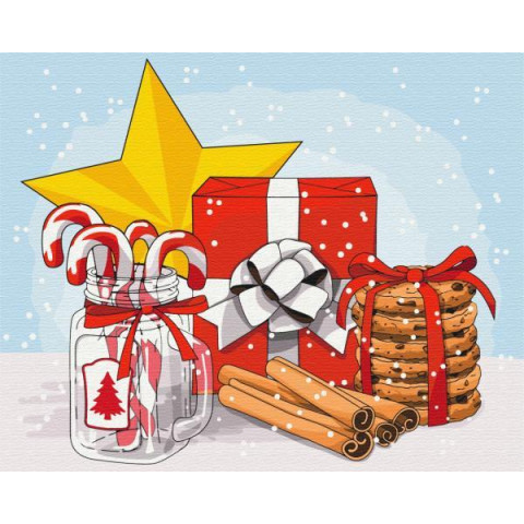 Картина за номерами Зимові та новорічні сюжети. Святковий набір, 40х50см, в термопакеті, Brushme (BS52743)